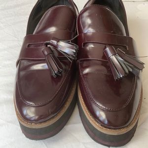 Zara burgundy loafers